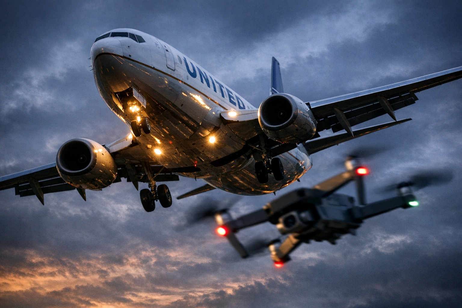 United Jet's Drone Dash—Aircraft Almost Smashed in Scary Run-In