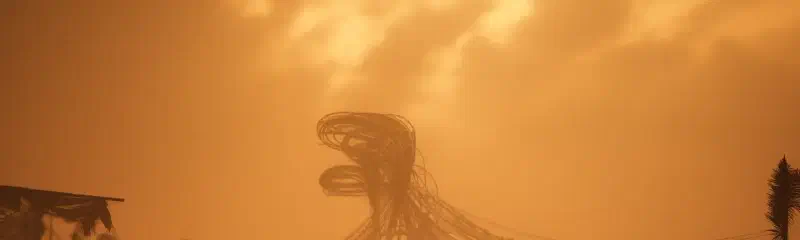 Burning Man Chaos Ignites: Extravagant Revelers Seek Solace Amidst a Roaring Sandstorm!