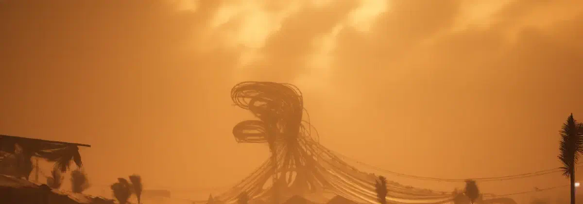 Burning Man Chaos Ignites: Extravagant Revelers Seek Solace Amidst a Roaring Sandstorm!